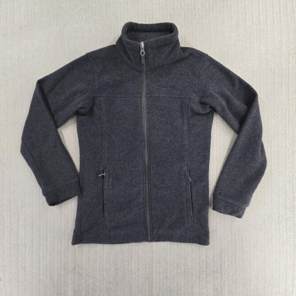 Columbia Steens Mountain II Jacket Youth 10/12 Gray Fleece Full Zip Pockets